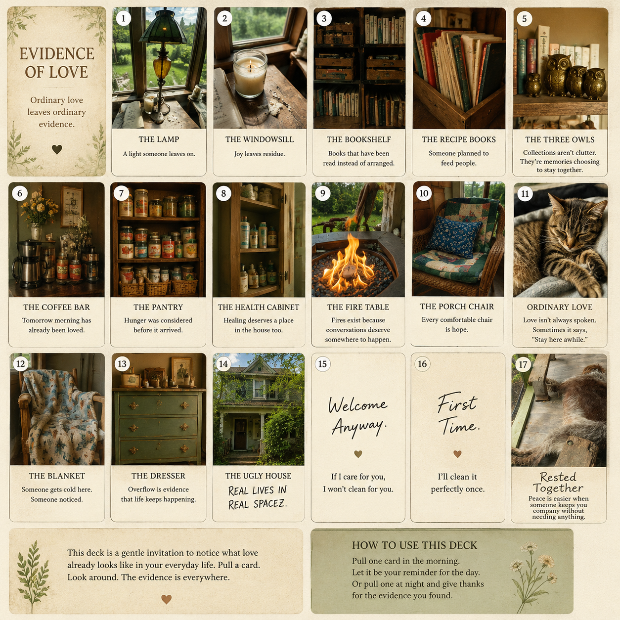Evidence of Love — Ordinary Love deck layout